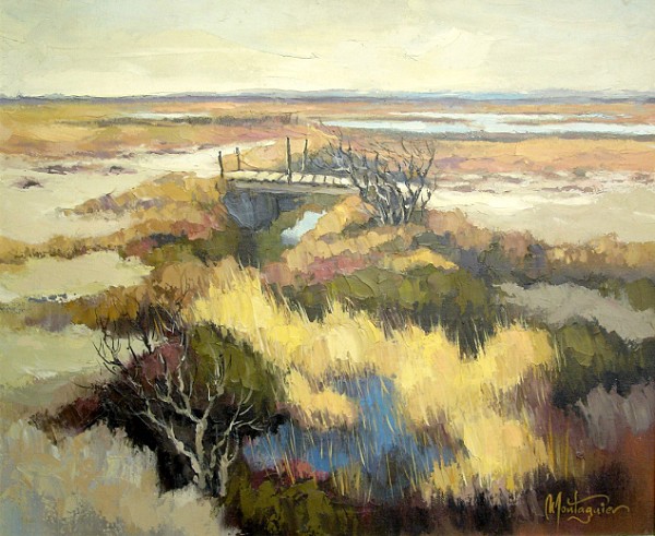 Pierre Montagnier : Un pont dans les marais